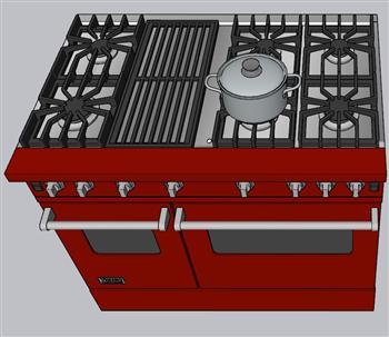 厨房集成灶煤气灶SU模型