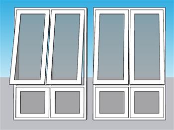 玻璃窗双孔窗玻璃窗su免费模型(ID34227)