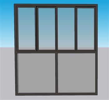 玻璃窗落地窗su模型免费(ID34254)