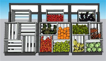 超市蔬果蔬菜SU模型