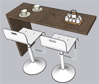 吧台桌吧台椅高脚凳SU模型