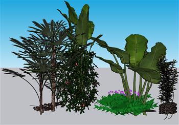 绿色植物乔木灌木丛su模型(ID34367)