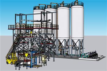 工厂水塔工业机械su模型(ID34438)