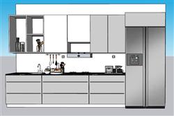 厨房橱柜冰箱SU模型