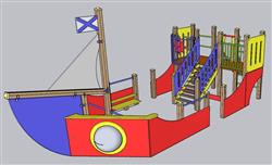 儿童游乐设施船SU模型