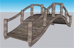 中式木桥景观桥小桥su模型(ID34634)
