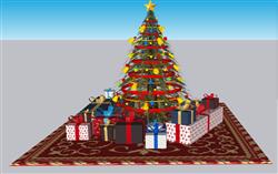圣诞树礼盒装饰SU模型