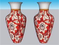 青花瓷花瓶SU模型