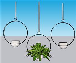 吊篮装饰植物SU模型