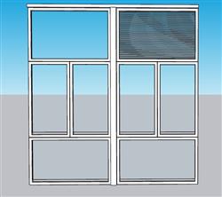 窗户玻璃窗su模型(ID34833)