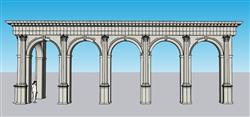 罗马柱石柱拱门SU模型