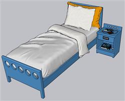 儿童床床铺单人床SU模型