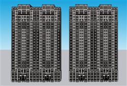 小区高层建筑住宅楼SU模型