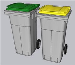 环卫垃圾桶垃圾箱SU模型