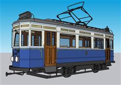 有轨电车列车交通工具su模型(ID35522)