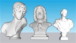 欧式人物雕塑雕像牛顿su模型(ID35564)