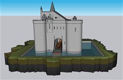 城堡教堂建筑SU模型