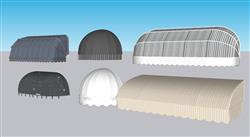 商业遮阳棚挡雨棚su模型(ID36239)