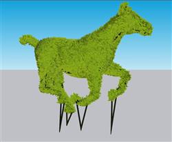 马灌木树景观雕塑草图模型(ID36397)