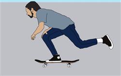2D滑板人物SU模型