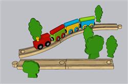 玩具积木小火车SU模型