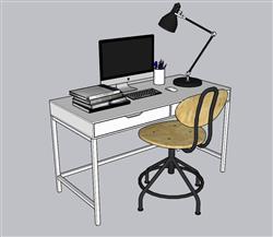 电脑桌写字桌台灯SU模型