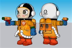 玩具太空人雕塑SU模型