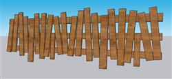 木栅栏篱笆su免费模型(ID37123)