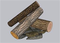 木头木材SU模型