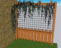 爬藤蔓藤植物栅栏围栏su模型(ID37367)