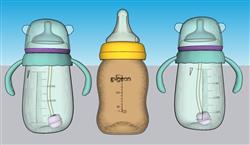 婴儿奶瓶奶嘴SU模型