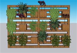 绿植墙植物架SU模型