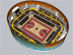 体育场运动场室内篮球场su素材(ID37735)