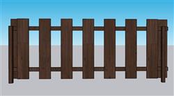 木栅栏围栏草图大师免费模型(ID37736)