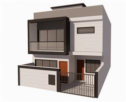 现代住宅自建房免费su模型库(ID39073)