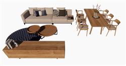 沙发餐桌椅SU模型