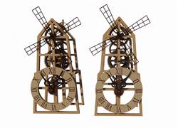 木质风车齿轮的时钟su草图大师(ID39652)