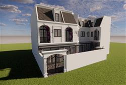 欧式别墅建筑住宅su模型(ID39748)