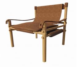 木椅扶手椅SU模型