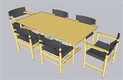 餐桌椅会议桌SU模型
