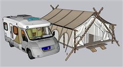 露营帐篷房车SU模型