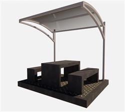 户外石桌石凳免费SU模型(ID39922)
