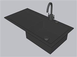 不锈钢水槽洗菜池草图大师模型(ID39969)