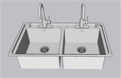 厨房水槽洗菜池草图模型(ID40210)