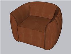单人椅扶手沙发SU模型