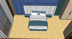 卧室床铺草图模型(ID40419)