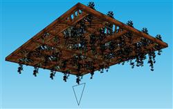 木吊顶带植物草图模型(ID40524)