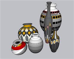 陶罐花瓶SU模型