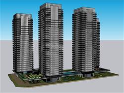 住宅楼高层建筑SU模型