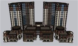 小区建筑住宅SU模型
